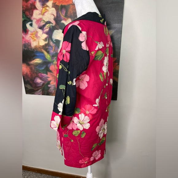 Soft Surroundings New Japanese Floral Tunic SMALL Boho Lagenlook Costal - Picture 2 of 7